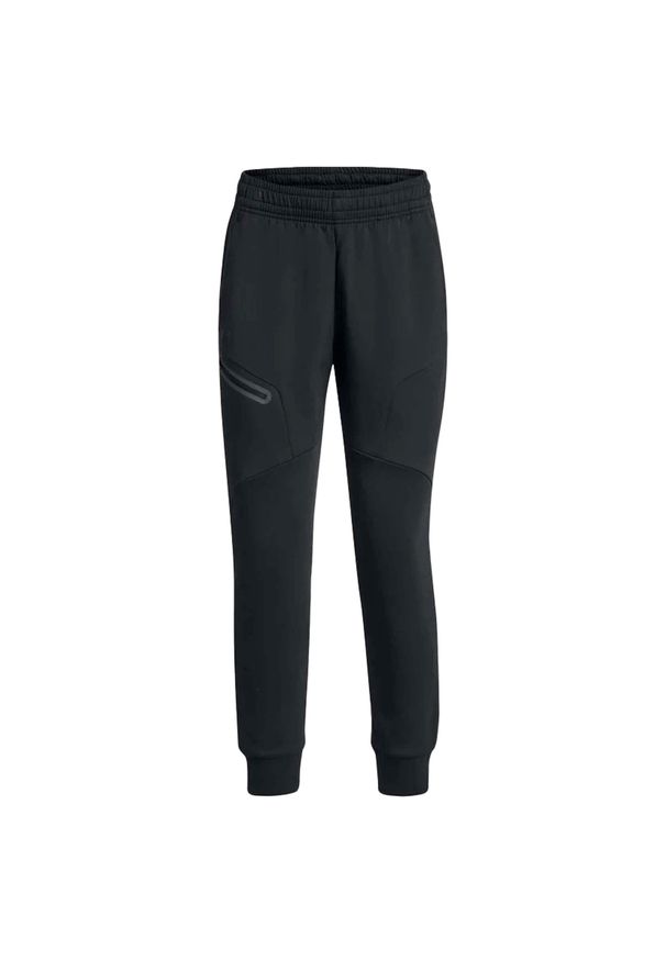 Spodnie Joggery Under Armour Unstoppable Flc Damskie. Kolor: czarny. Materiał: poliester, materiał, bawełna, syntetyk, elastan. Sport: bieganie