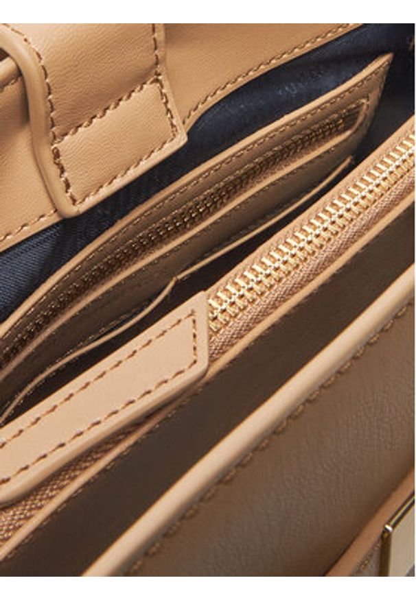 TOMMY HILFIGER - Tommy Hilfiger Torebka Th Heritage Shoulder Bag AW0AW17182 Brązowy. Kolor: brązowy. Materiał: skórzane