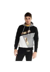 LEONE 1947 APPAREL - Bluza męska Leone z blokiem kolorów Winter Gold. Kolor: czarny. Materiał: tkanina. Sport: fitness