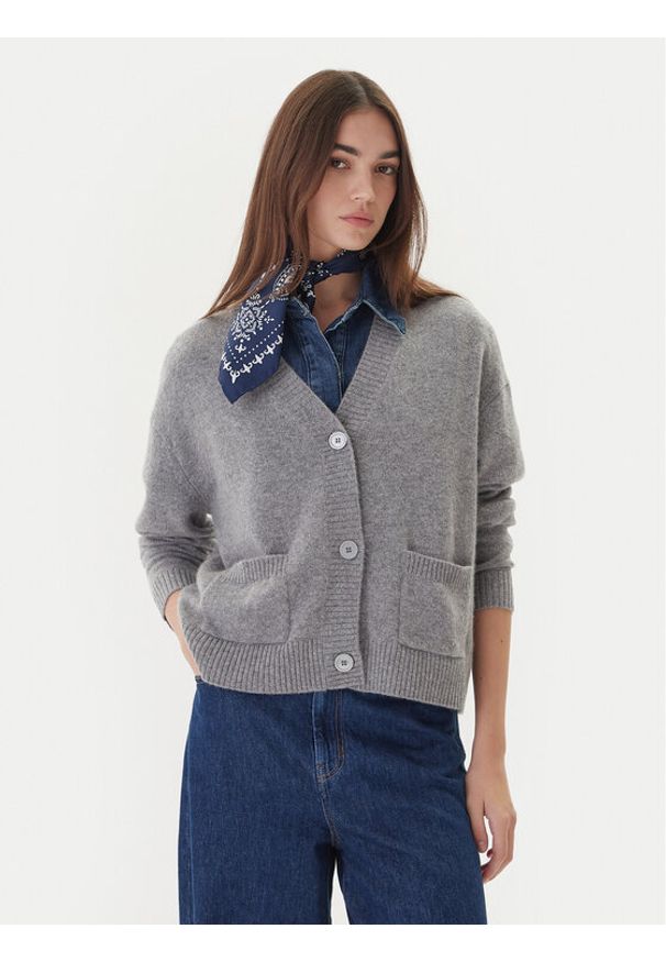 Weekend Max Mara Kardigan Ombra 2525346012 Szary Relaxed Fit. Kolor: szary. Materiał: kaszmir