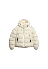 Damska kurtka z kapturem Superdry. Typ kołnierza: kaptur. Kolor: biały. Materiał: puch #1