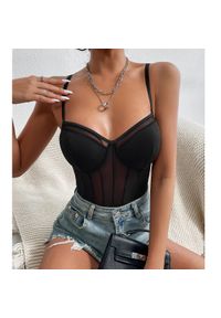 Intica - Body usztywniane z szerokimi ramiączkami modelujące sylwetkę Cicilia. Kolor: biały. Materiał: materiał #2