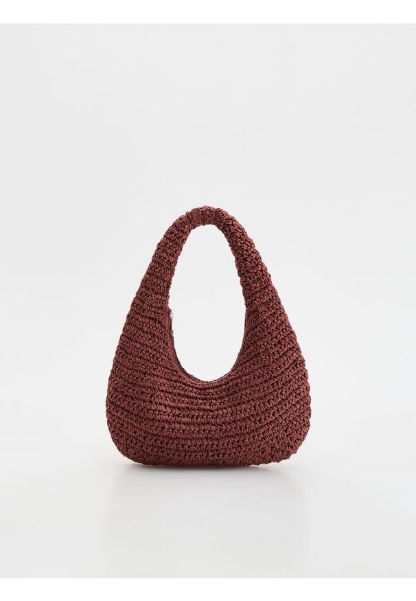 Reserved - Pleciona torebka hobo - bordowy. Kolor: czerwony