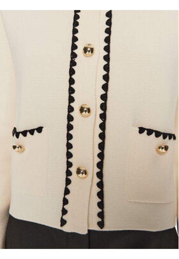 Luisa Spagnoli Kardigan Megaduca 58398 Écru Slim Fit. Materiał: wełna