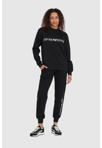 Emporio Armani - EMPORIO ARMANI Czarny damski komplet bluza i spodnie, Rozmiar M. Kolor: czarny. Materiał: dresówka, bawełna