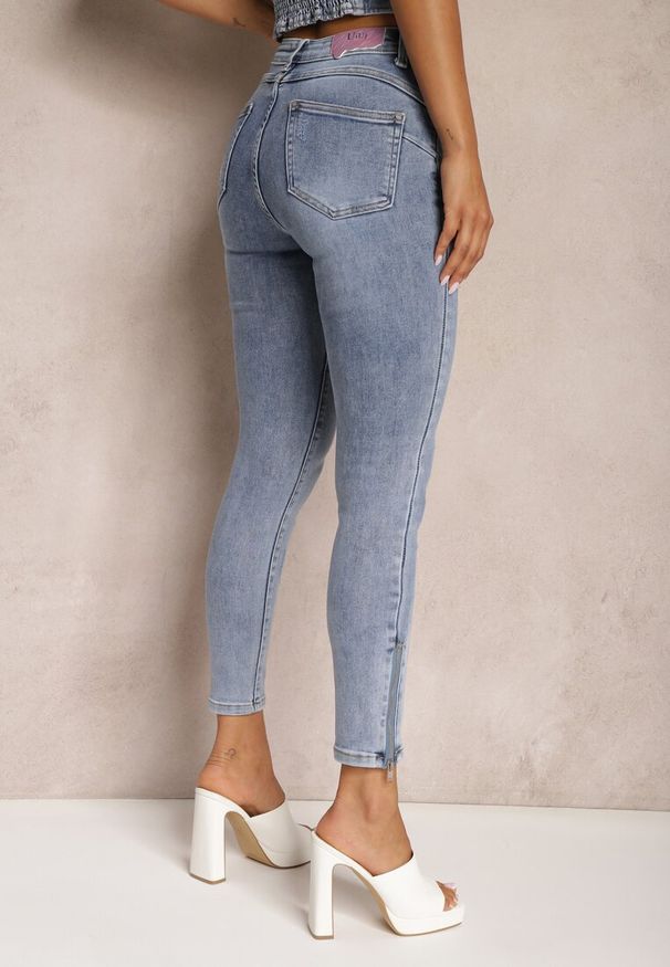 Renee - Jasnoniebieskie Jeansy Skinny z Bawełny High Waist Zunemia. Stan: podwyższony. Kolor: niebieski