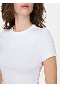 only - ONLY T-Shirt Val 15339774 Biały Slim Fit. Kolor: biały. Materiał: bawełna #3