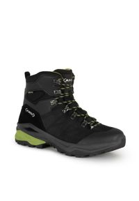 Buty sportowe trekkingowe męskie Aku Adapta Gore-tex skórzane. Kolor: czarny. Materiał: skóra. Szerokość cholewki: normalna. Technologia: Gore-Tex