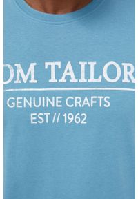 Tom Tailor - T-shirt bawełniany. Okazja: na co dzień. Kolor: turkusowy. Materiał: bawełna. Wzór: nadruk. Styl: casual #3