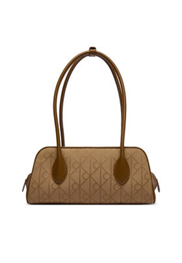 Calvin Klein Torebka Emblem Trio Jacquard LV04F3744G Brązowy. Kolor: brązowy