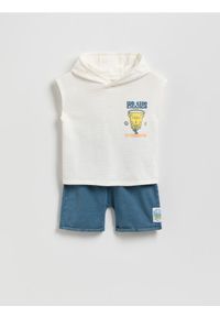 Reserved - Bawełniany komplet SpongeBob - złamana biel. Materiał: bawełna #1
