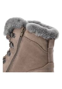 Szare Botki G-Comfort Ocieplane Buty Damskie. Zapięcie: zamek. Kolor: szary. Materiał: skóra, futro. Sezon: zima. Styl: elegancki #4