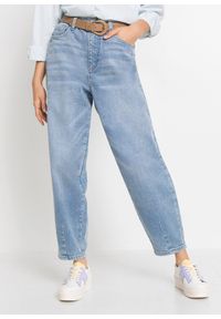 bonprix - Dżinsy barrel, wysoki stan, z bawełny organicznej. Stan: podwyższony. Kolor: niebieski #1