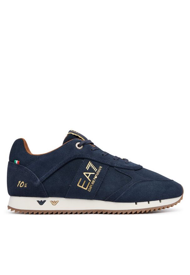 EA7 Emporio Armani Sneakersy 7X000648 AF17465 MZ566 Granatowy. Kolor: niebieski. Materiał: skóra