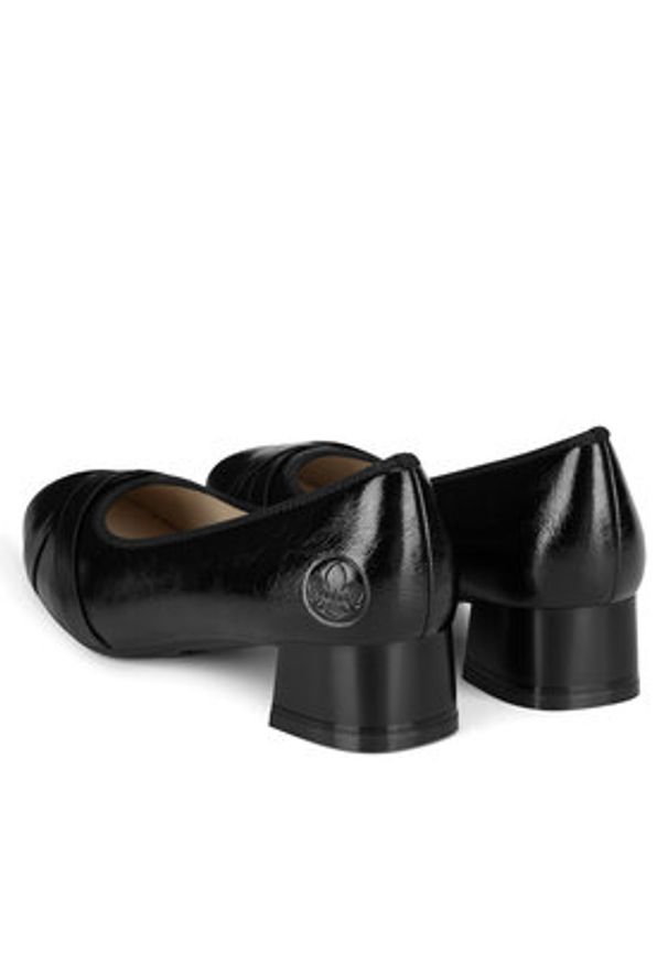 Rieker Czółenka 45068-00 Czarny. Kolor: czarny. Materiał: materiał