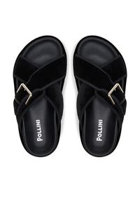 Pollini Klapki SA28094G1MTP0000 Czarny. Kolor: czarny. Materiał: materiał #3
