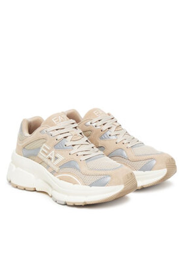 EA7 Emporio Armani Sneakersy X8X237 XK425 MZ202 Beżowy. Kolor: beżowy. Materiał: materiał