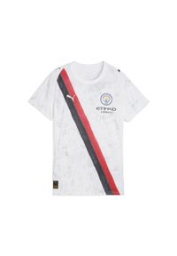 Puma - Damska koszulka KIDSUPER × MANCHESTER CITY PUMA White Black. Kolor: czarny, biały, wielokolorowy. Sport: piłka nożna