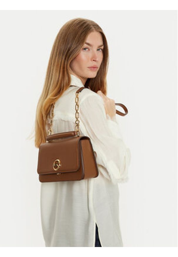 MICHAEL Michael Kors Torebka Delancey 30T4GD8S6L Brązowy. Kolor: brązowy. Materiał: skórzane