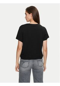 Sisley T-Shirt 3QU4L400L Czarny Regular Fit. Kolor: czarny. Materiał: bawełna #4