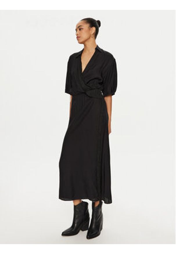 Pinko - PINKO Sukienka letnia 103561 A1WV Czarny Regular Fit. Kolor: czarny. Materiał: wiskoza. Sezon: lato