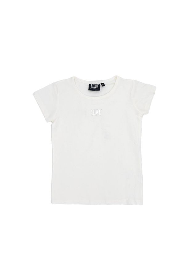 LEONE 1947 APPAREL - Dziewczęcy T-shirt z krótkim rękawem i małym logo Foil. Kolor: biały. Długość rękawa: krótki rękaw. Długość: krótkie. Sport: joga i pilates