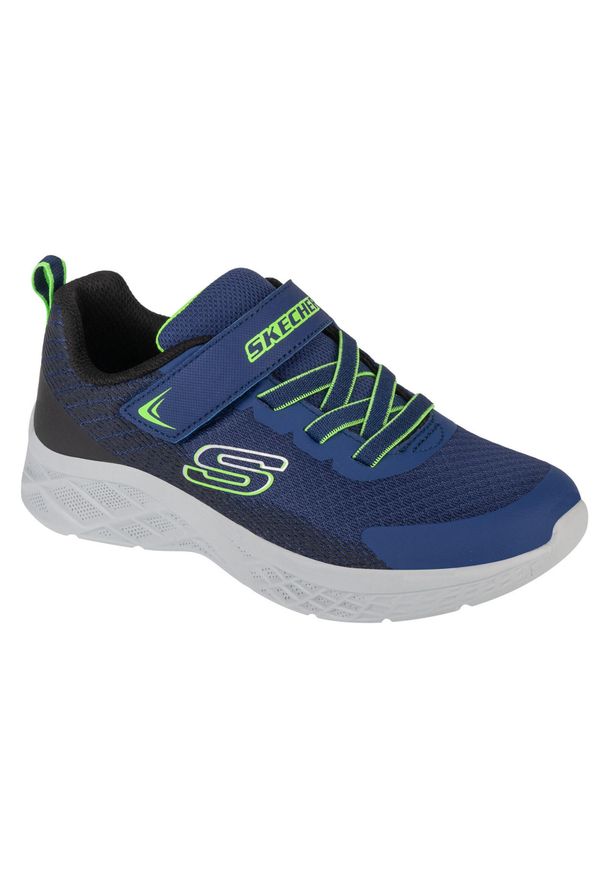 skechers - Trenerzy dla dzieci Skechers Microspec II-Zovrix. Kolor: niebieski, wielokolorowy, zielony. Materiał: syntetyk, materiał, tkanina. Model: Skechers Sport. Sport: turystyka piesza