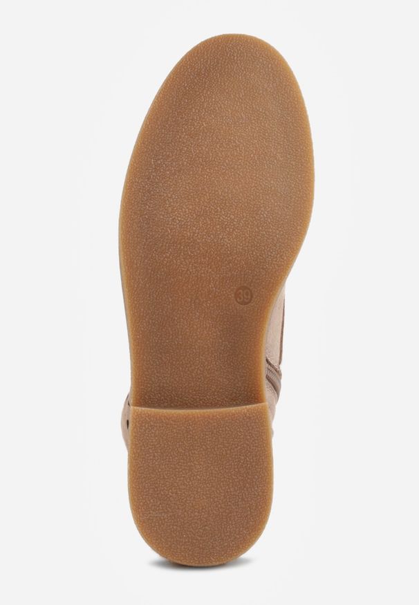 Born2be - Ciemnobeżowe Ażurowe Botki Skórzane Adeis. Okazja: na co dzień. Kolor: beżowy. Materiał: skóra. Wzór: ażurowy. Styl: casual