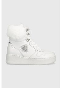 Blauer sneakersy skórzane Madeline kolor biały F3MADELINE09.LEA. Nosek buta: okrągły. Zapięcie: sznurówki. Kolor: biały. Materiał: skóra. Obcas: na koturnie #1