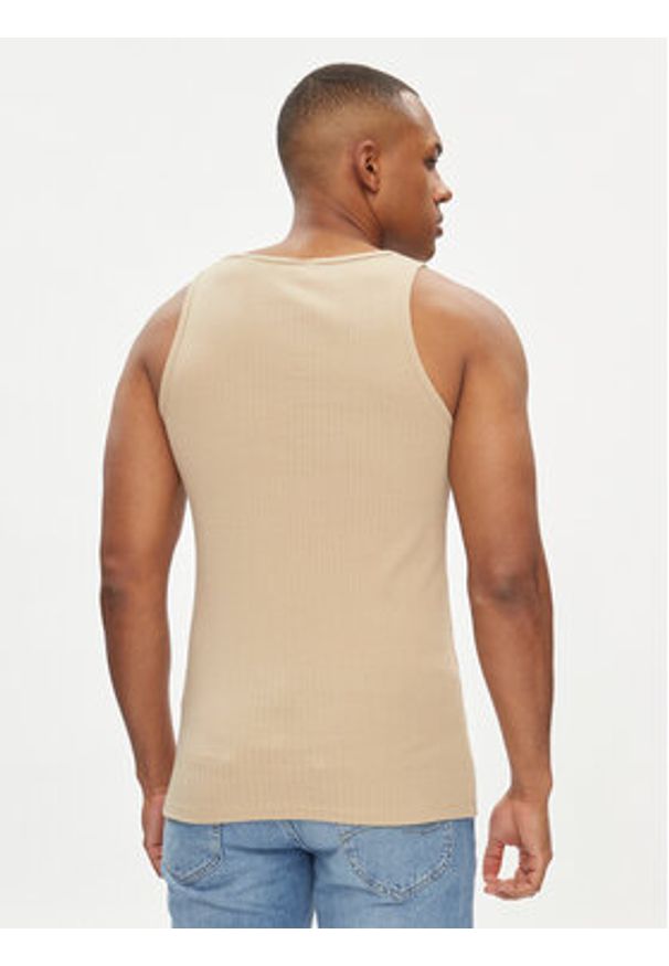 Jack & Jones Tank top Havana 12251771 Beżowy Regular Fit. Kolor: beżowy. Materiał: bawełna