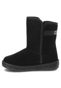 Big-Star - Czarne Śniegowce Big Star Ocieplane Botki Damskie. Okazja: na spacer. Zapięcie: bez zapięcia. Kolor: czarny. Materiał: futro, materiał, puch, syntetyk. Szerokość cholewki: normalna. Sezon: zima. Obcas: na obcasie. Wysokość obcasa: niski #5