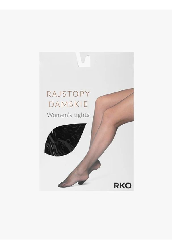 Ryłko - Cienkie czarne rajstopy 20 DEN. Kolor: czarny. Materiał: materiał, poliamid, bawełna, elastan