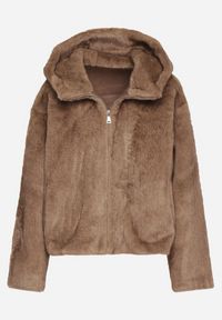 Born2be - Brązowa Kurtka Futrzana z Nieodpinanym Kapturem Lanasia. Okazja: na co dzień. Kolor: brązowy. Materiał: futro. Styl: casual, elegancki #5