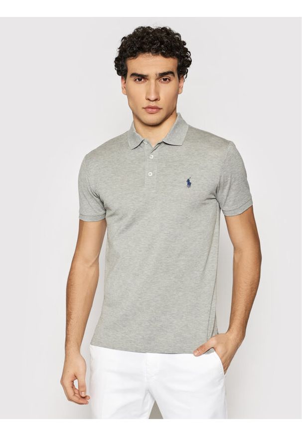 Polo Ralph Lauren Polo 710541705 Szary Slim Fit. Typ kołnierza: polo. Kolor: szary. Materiał: bawełna