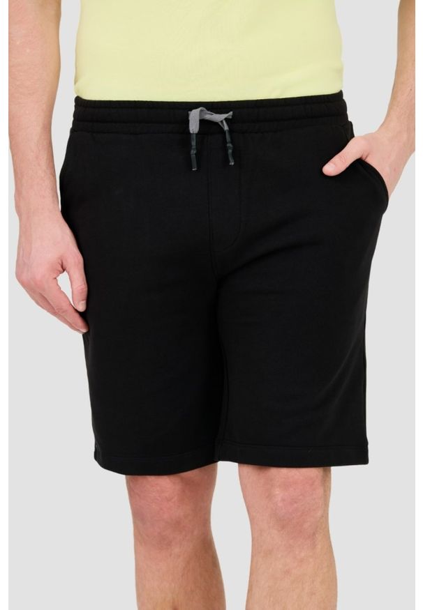 La Martina - LA MARTINA Czarne męskie spodenki, Rozmiar XL. Kolor: czarny. Materiał: bawełna