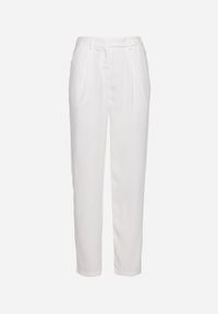 Born2be - Białe Spodnie Regular z Wyższym Stanem i Prostymi Nogawkami Arcadiasa. Stan: podwyższony. Kolor: biały #4