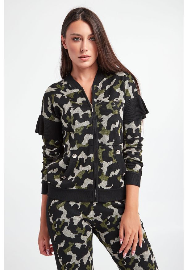Liu Jo Sport - SWETER LIU JO SPORT. Długość rękawa: długi rękaw. Długość: długie. Wzór: aplikacja, moro. Styl: sportowy