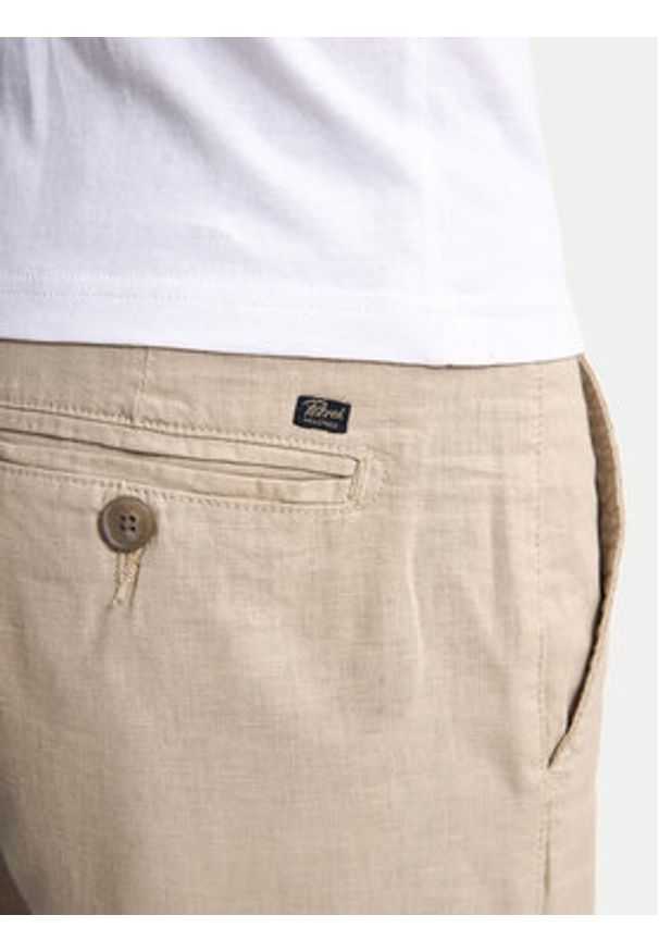 Petrol Industries Szorty materiałowe M-1050-SHO538 Beżowy Slim Fit. Kolor: beżowy. Materiał: bawełna