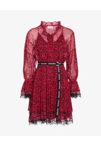 Ermanno Firenze - ERMANNO FIRENZE - Czerwona sukienka mini z wiskozy. Kolor: czerwony. Materiał: wiskoza. Długość rękawa: długi rękaw. Długość: mini #2