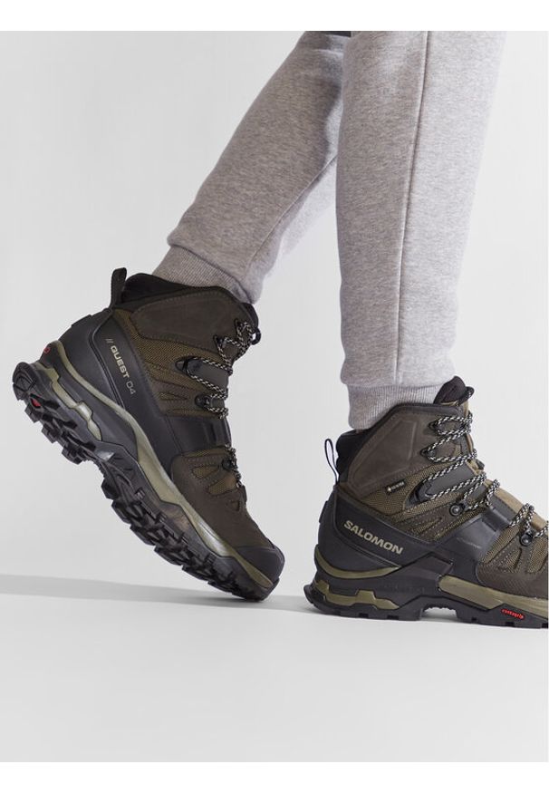 salomon - Salomon Trekkingi Quest 4 Gtx GORE-TEX 412925 27 V0 Zielony. Kolor: zielony. Materiał: materiał. Technologia: Gore-Tex. Sport: turystyka piesza