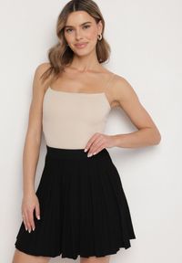 Born2be - Czarna Plisowana Spódnica z Wysokim Stanem Galirinda. Okazja: na co dzień. Stan: podwyższony. Kolor: czarny. Styl: klasyczny, elegancki, casual #7