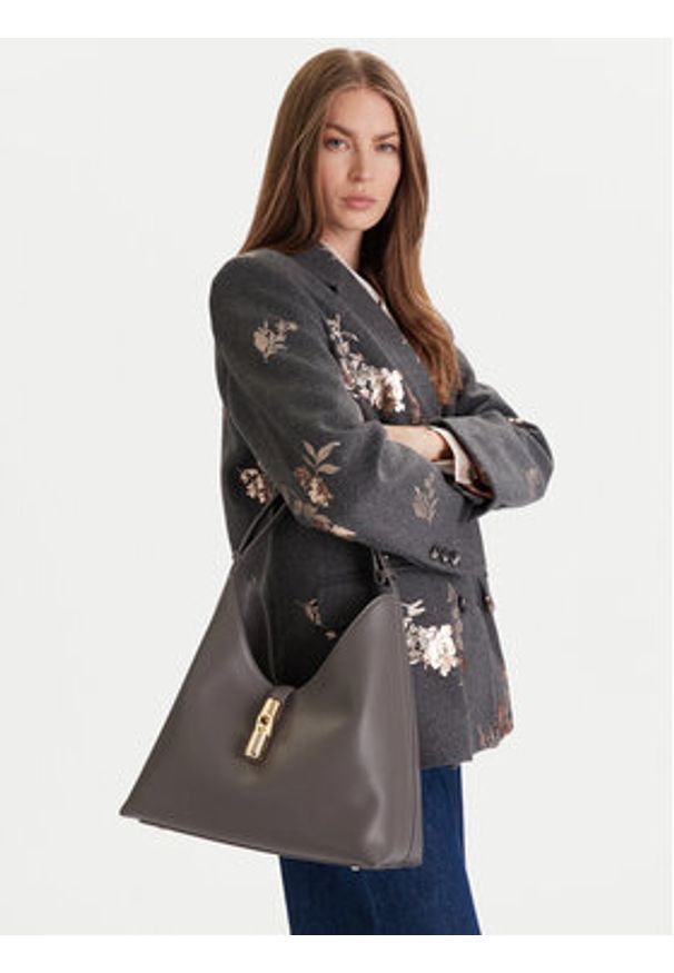 Furla Torebka Goccia M WB01499 BX3104 KH 4283S Szary. Kolor: szary. Materiał: skórzane