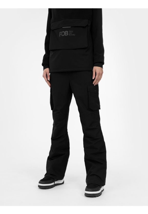 4f - 4F Spodnie snowboardowe membrana 10 000 damskie XL. Kolor: czarny. Materiał: materiał, poliester. Sezon: zima. Sport: snowboard