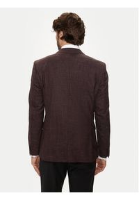 BOSS - Boss Marynarka H-Hutson-224 50521645 Bordowy Slim Fit. Kolor: czerwony. Materiał: wełna #4