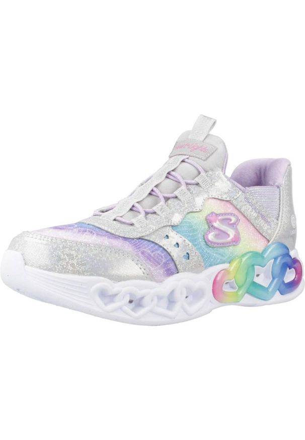 skechers - Buty do chodzenia dla dzieci Skechers Infinite Heart Light. Kolor: szary. Materiał: syntetyk, materiał. Szerokość cholewki: normalna. Model: Skechers Sport. Sport: turystyka piesza