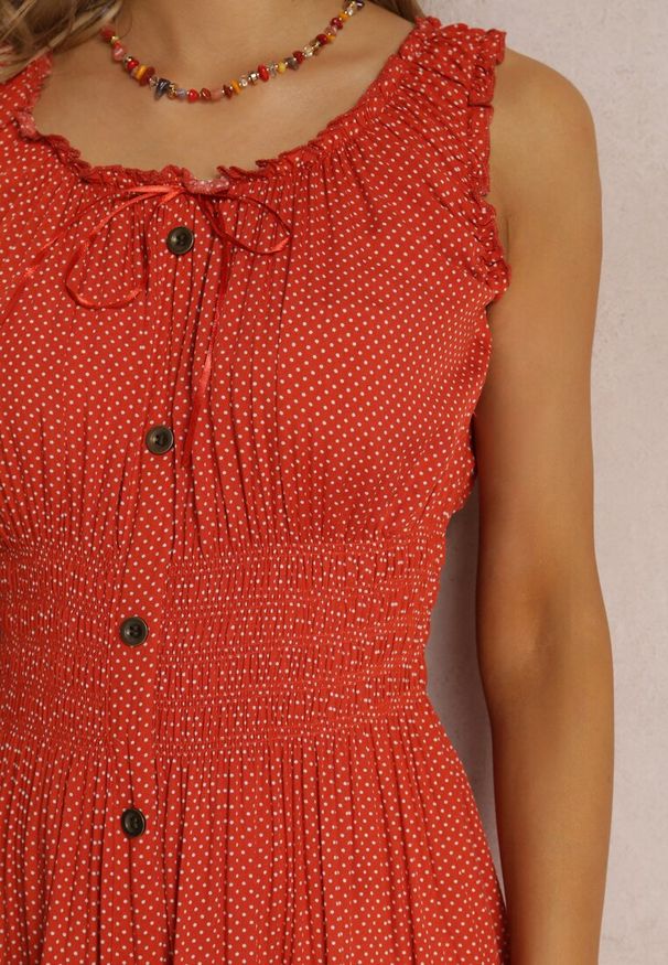 Renee - Czerwona Sukienka Kilroy. Kolor: czerwony. Długość rękawa: bez rękawów. Sezon: lato. Typ sukienki: rozkloszowane. Styl: boho. Długość: maxi