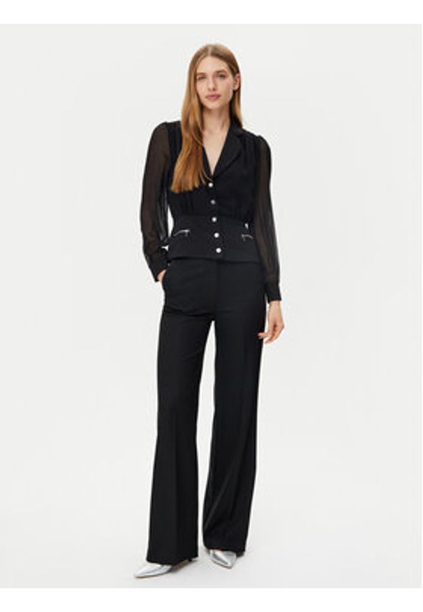 Morgan Koszula 251-CZIPA Czarny Regular Fit. Kolor: czarny. Materiał: syntetyk