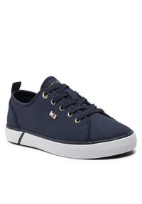 TOMMY HILFIGER - Tommy Hilfiger Tenisówki Vulc Canvas Sneaker FW0FW08063 Granatowy. Kolor: niebieski. Materiał: materiał #2