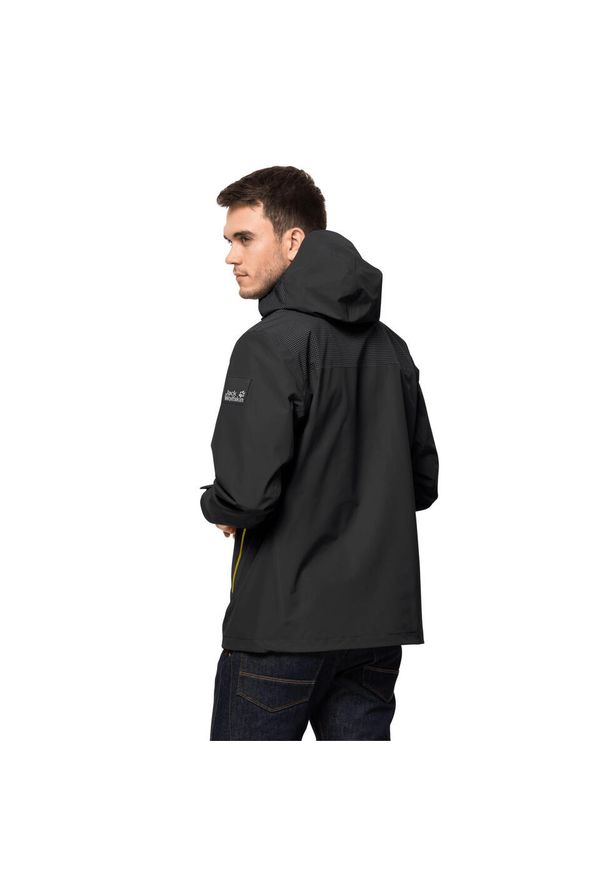 Kurtka uniwersalna męska Jack Wolfskin 11149416350. Typ kołnierza: kaptur. Kolor: czarny, wielokolorowy. Materiał: syntetyk