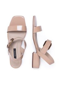 Gino Rossi Sandały TERANOVA-113494 Beżowy. Kolor: beżowy. Materiał: lakier, skóra #8